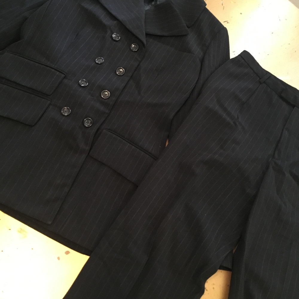 Banana Republic Wool PinstripeDouble-Breasted Suit